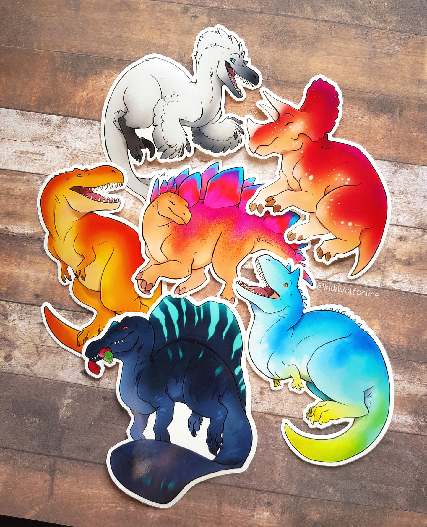 Party Dino Sticker Bundle - Clear Vinyl Stickers