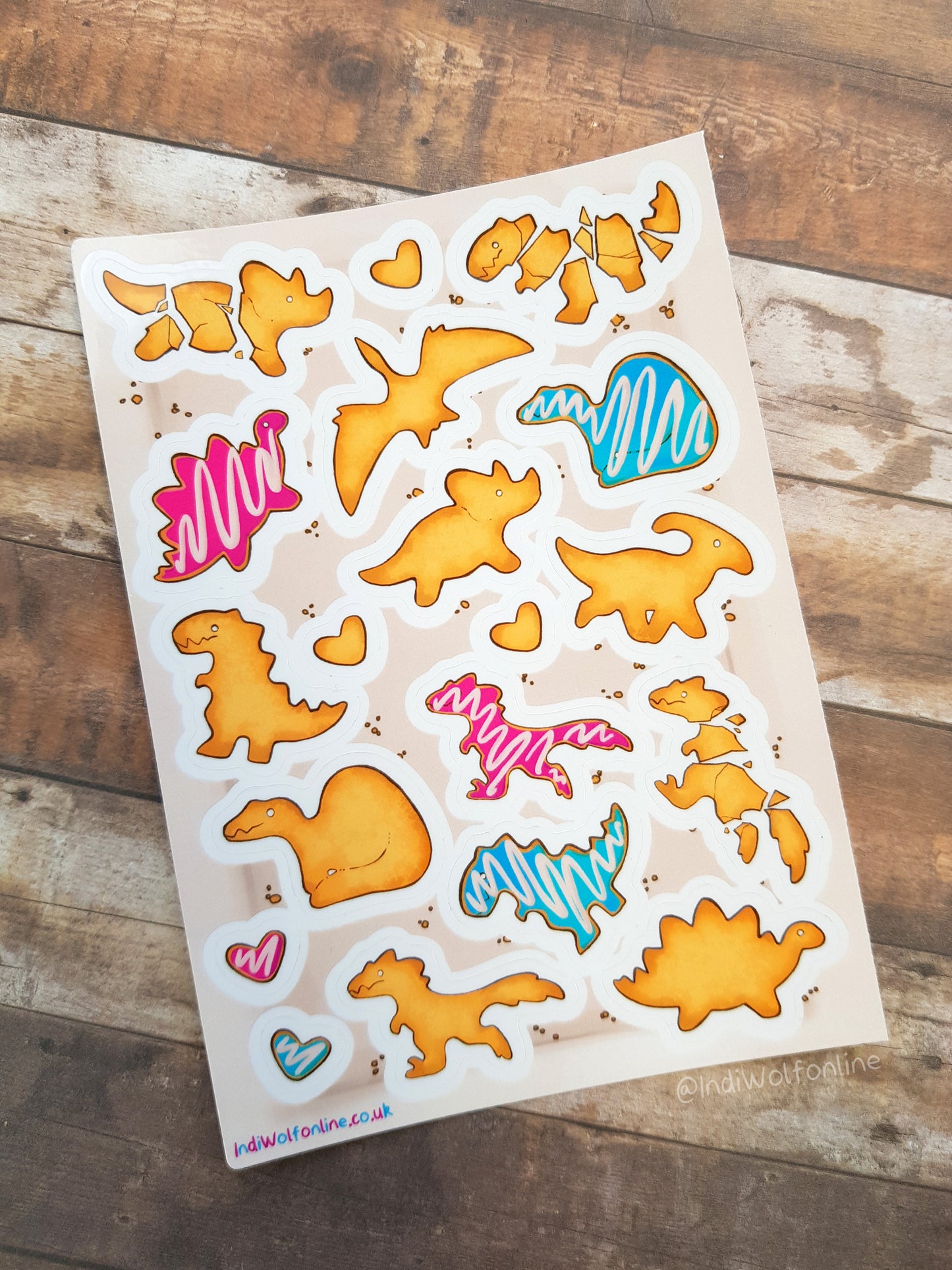 Dino Cookies - Clear Vinyl A6 Sticker Sheet