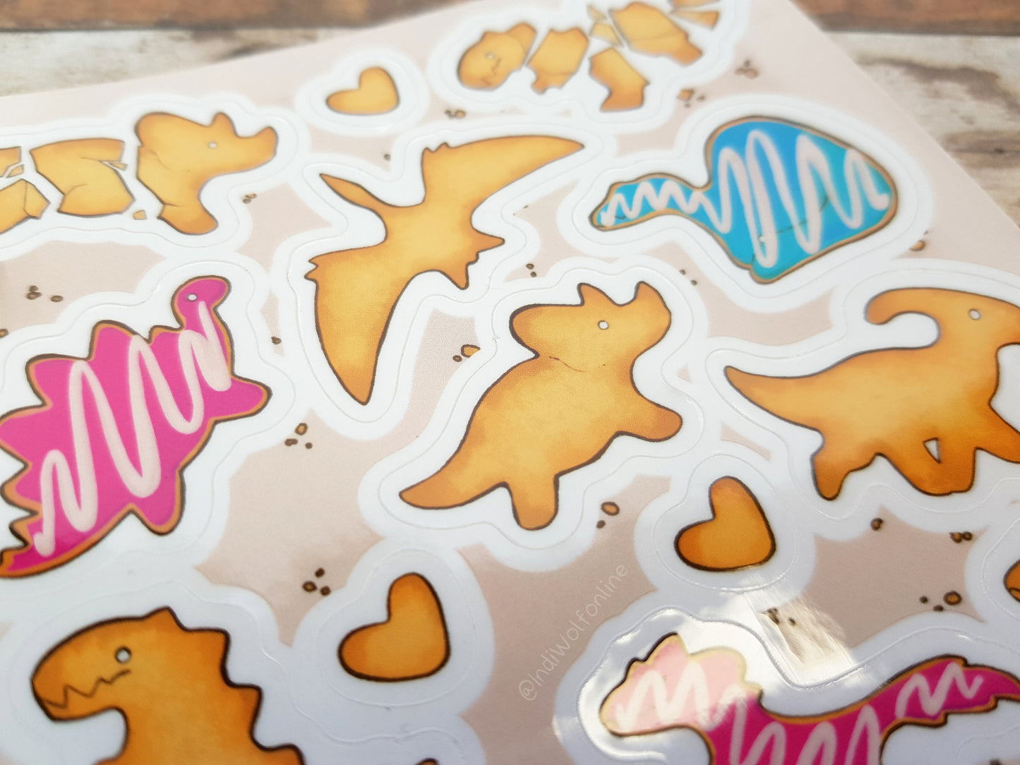 Dino Cookies - Clear Vinyl A6 Sticker Sheet