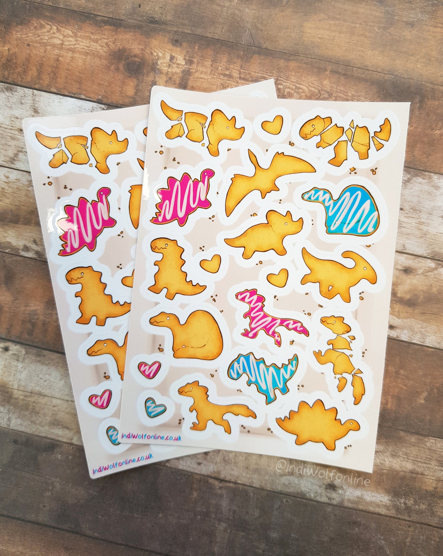 Dino Cookies - Clear Vinyl A6 Sticker Sheet