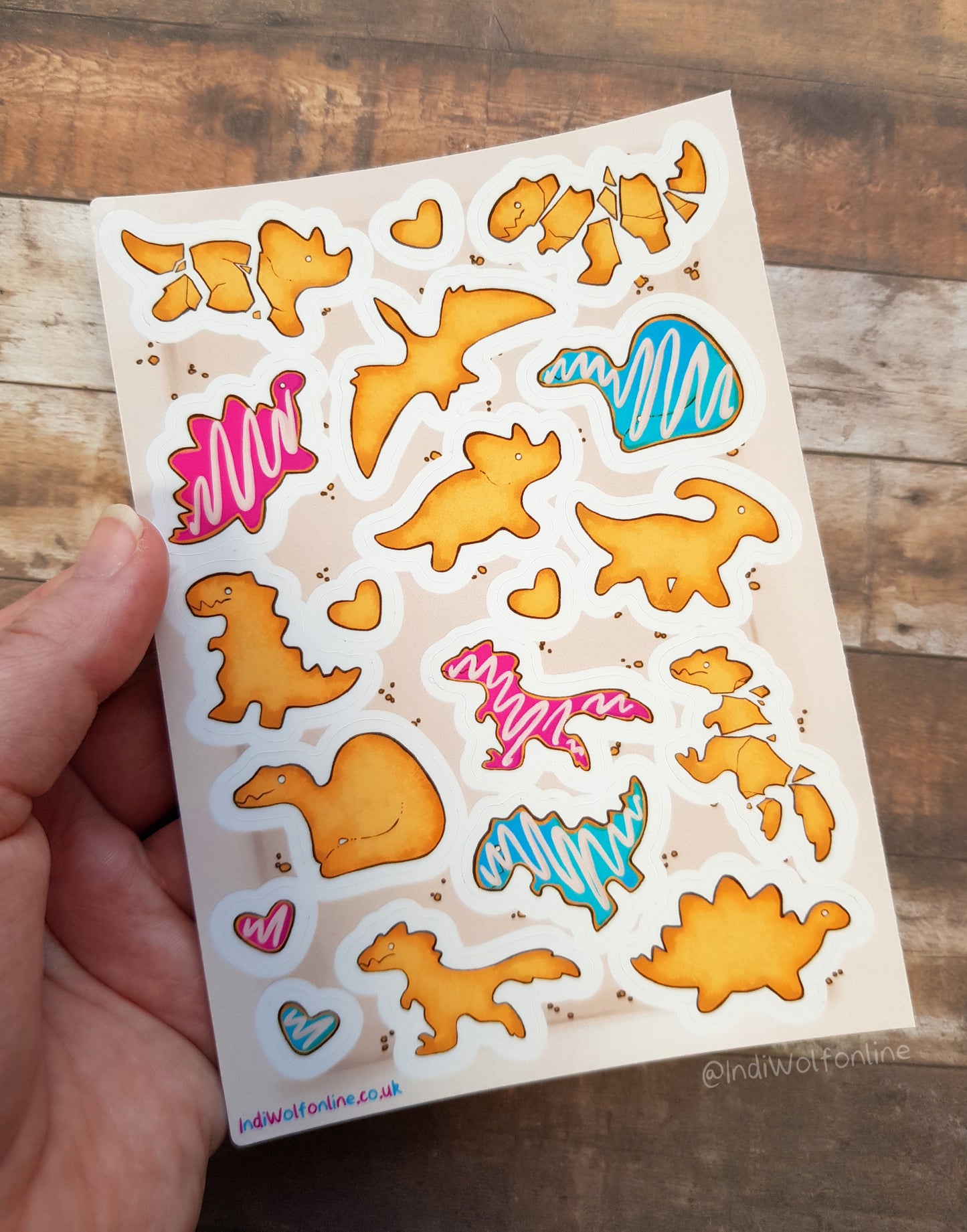 Dino Cookies - Clear Vinyl A6 Sticker Sheet