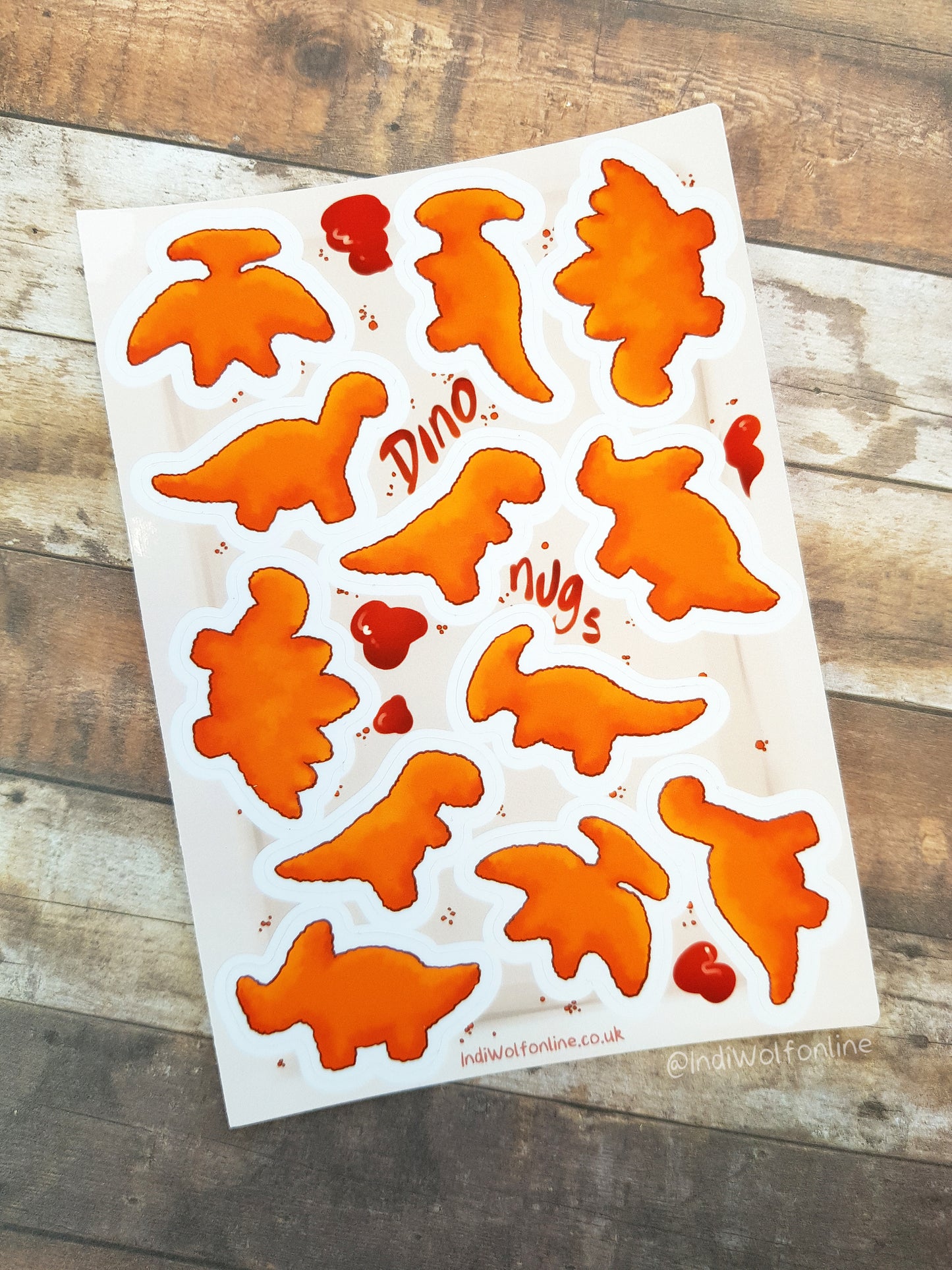 Dino Nuggies - Clear Vinyl A6 Sticker Sheet