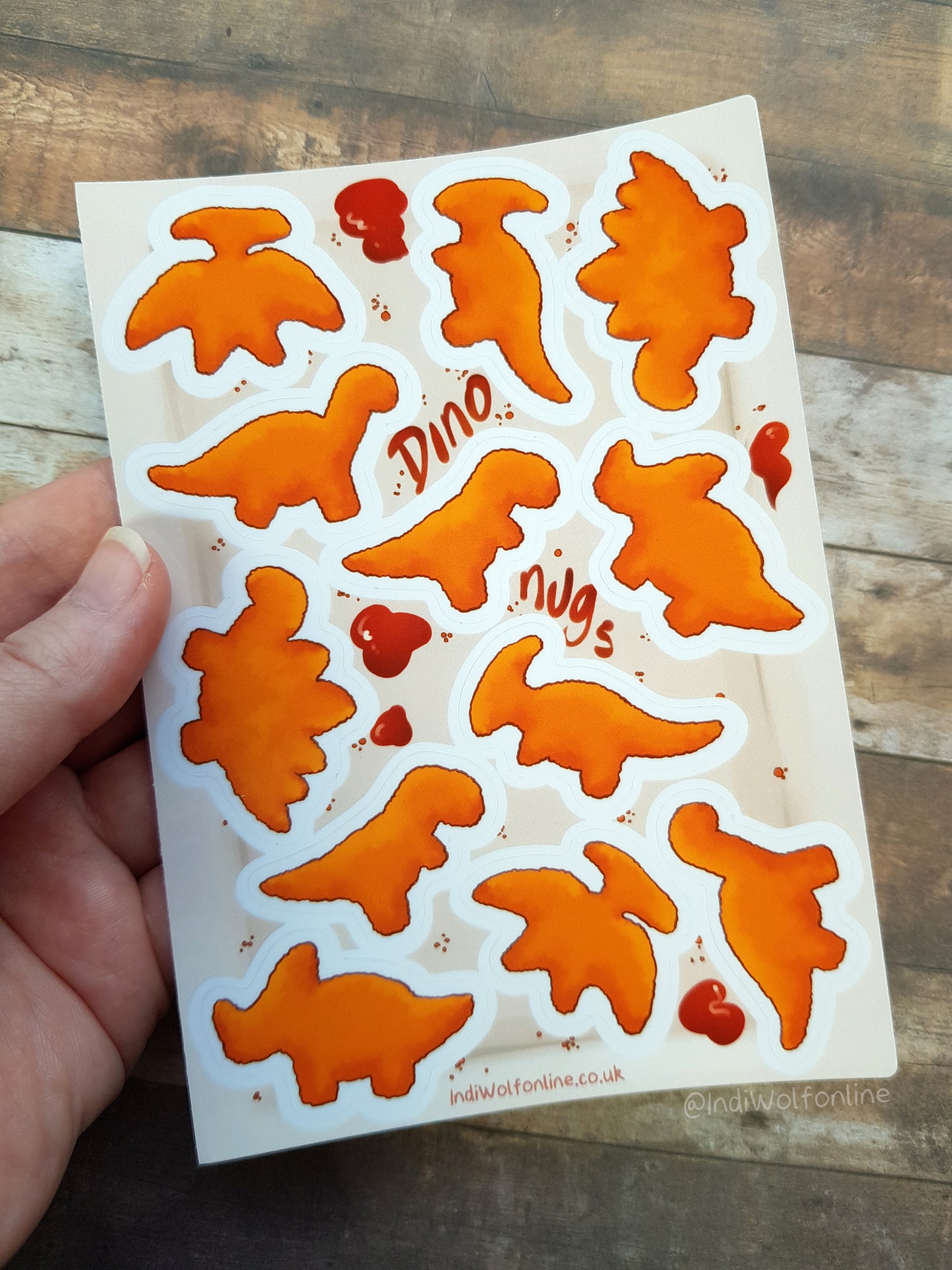 Dino Nuggies - Clear Vinyl A6 Sticker Sheet