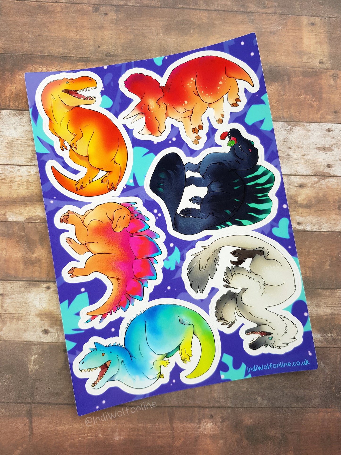 Party Dino Collection - Clear Vinyl A5 Sticker Sheet