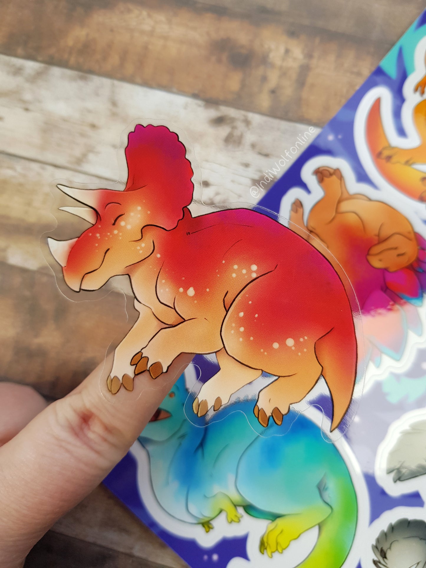 Party Dino Collection - Clear Vinyl A5 Sticker Sheet