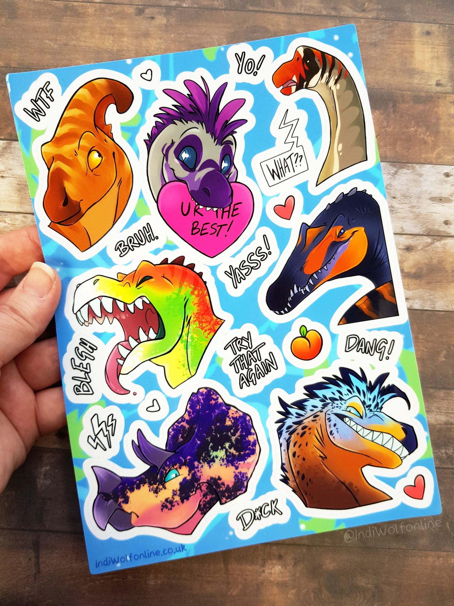 Dino's Say What? - Clear Vinyl A5 Kiss Cut Sticker Sheet