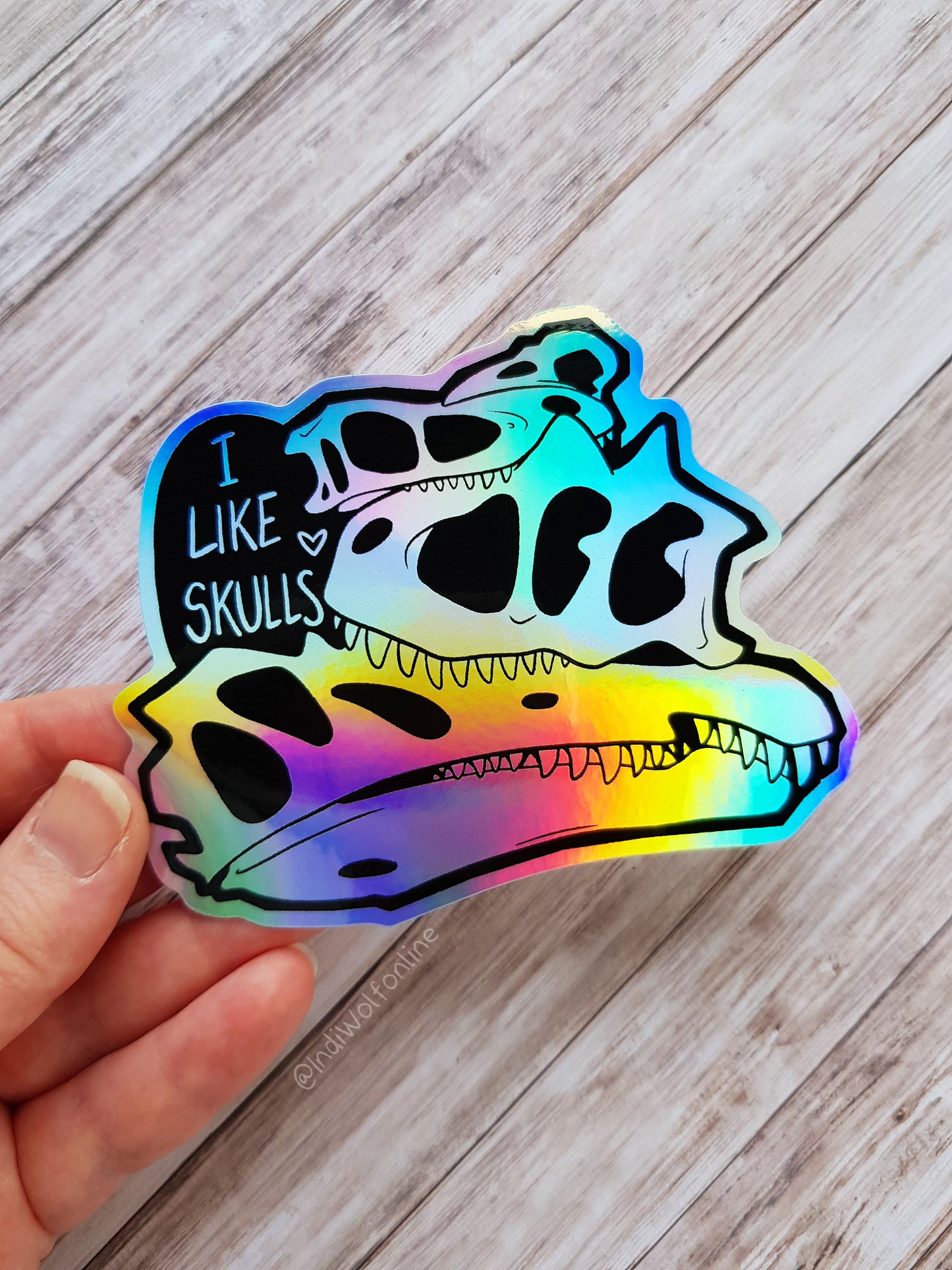 I Like Skulls - Holographic Vinyl Sticker