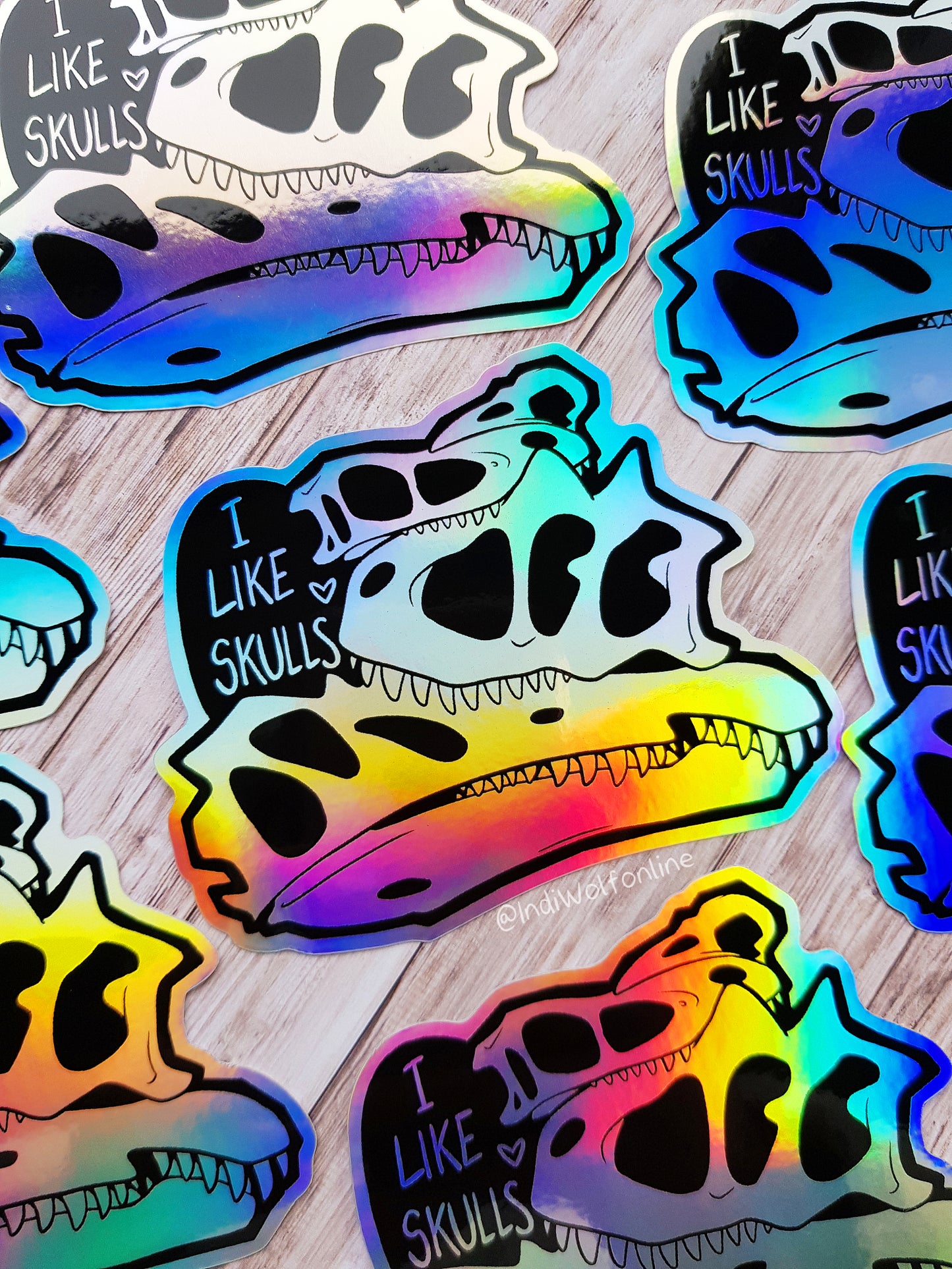 I Like Skulls - Holographic Vinyl Sticker