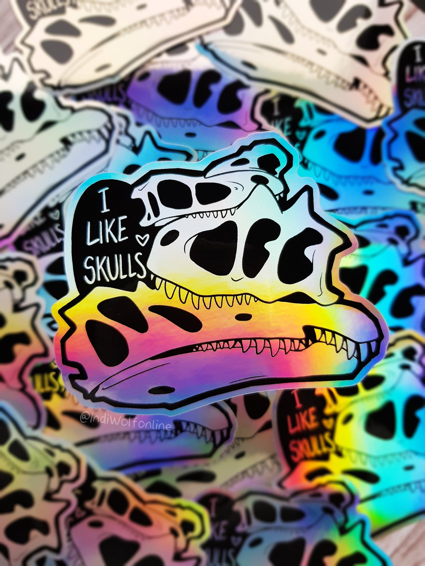 I Like Skulls - Holographic Vinyl Sticker