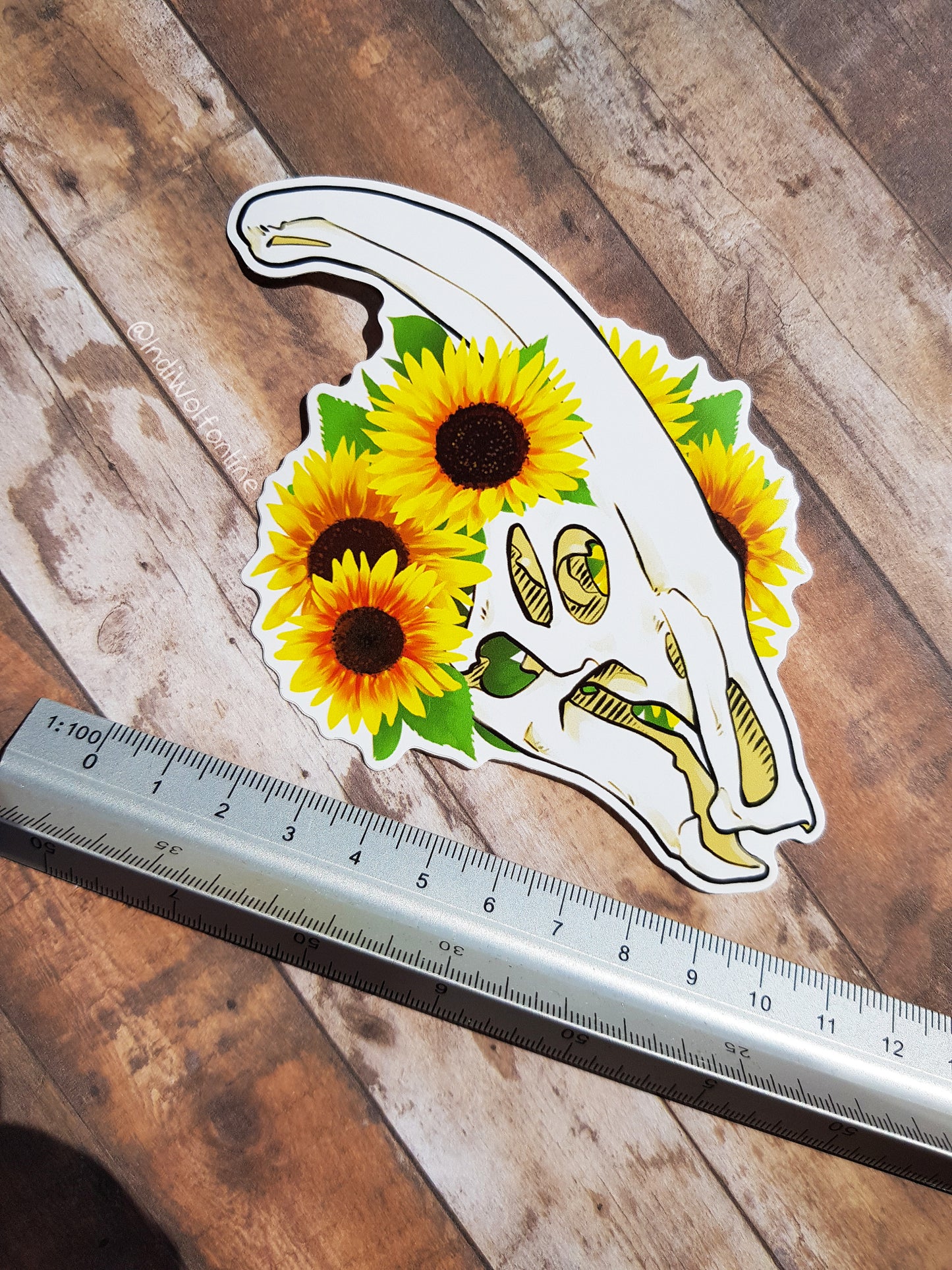 Floral Skull Sticker Bundle - 7 White Vinyl Stickers