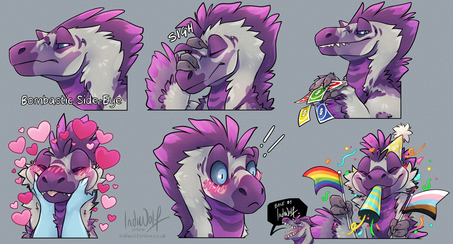 Raptor Pack 3 - Customisable Telegram Sticker Base