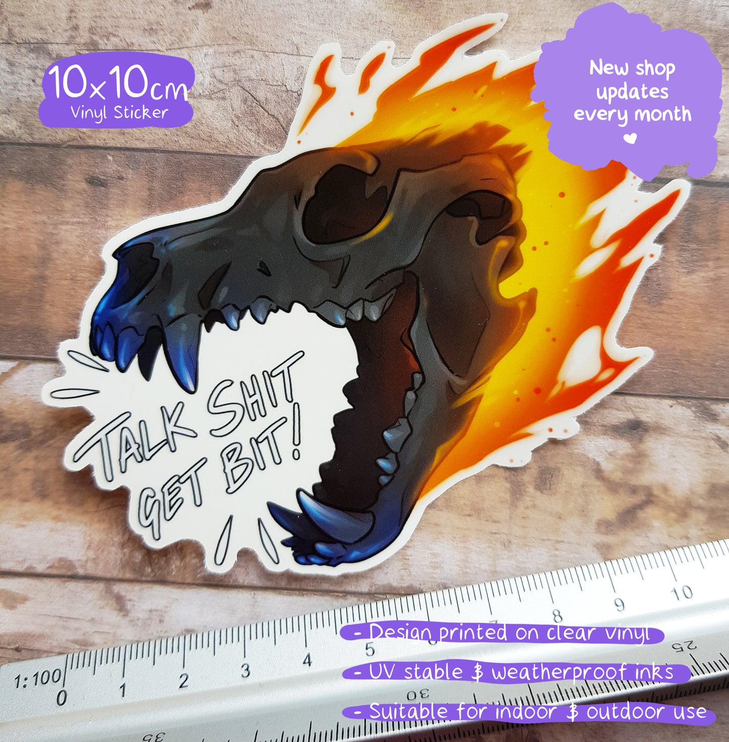 Talk S*t Get Bit - Clear Vinyl Sticker