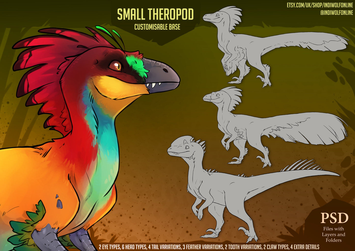 Small Theropod - Customisable P2U Base