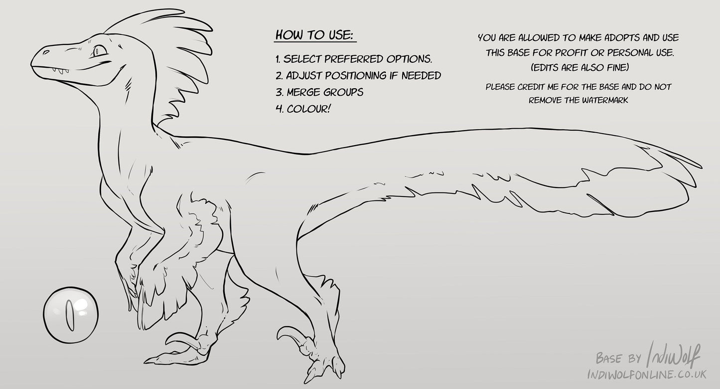 Small Theropod - Customisable P2U Base