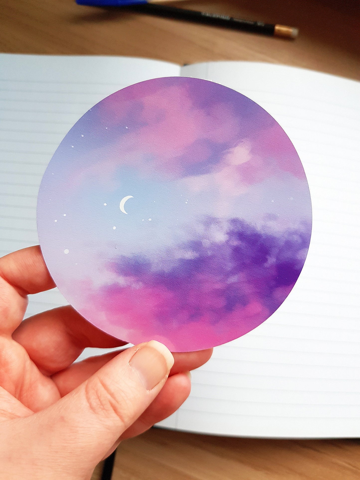 Pastel Sky - White Vinyl Sticker