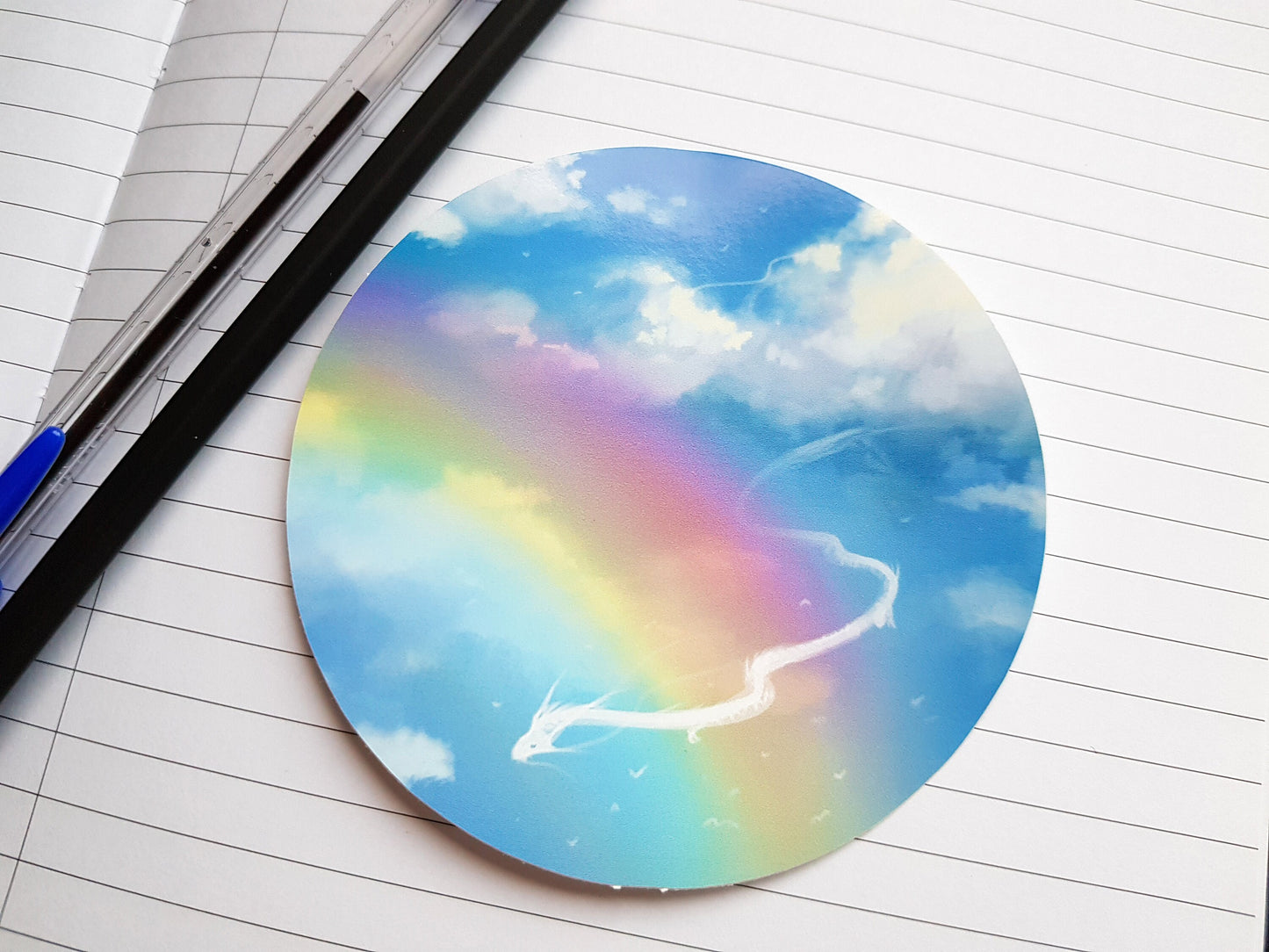 Rainbow Sky - White Vinyl Sticker