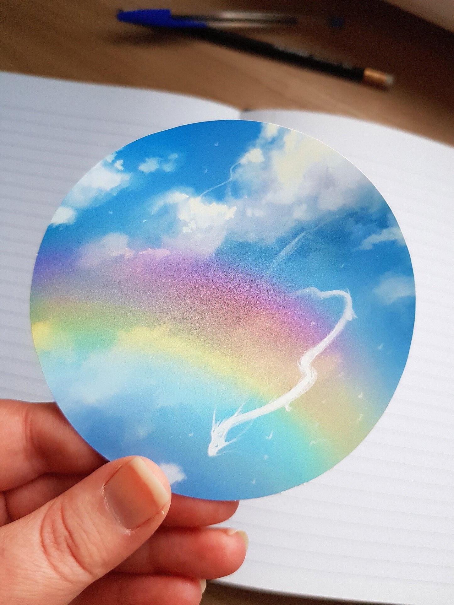 Rainbow Sky - White Vinyl Sticker