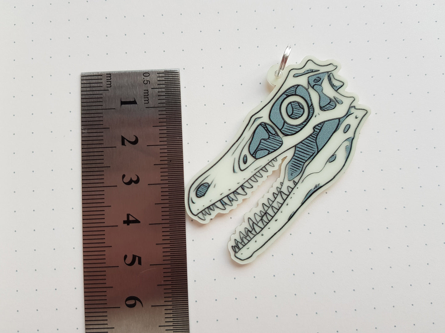 Raptor Skull - Glow in the Dark Keyring