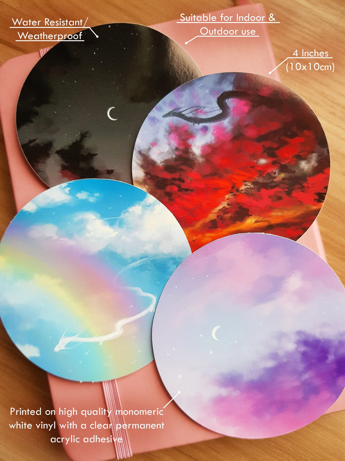 Rainbow Sky - White Vinyl Sticker