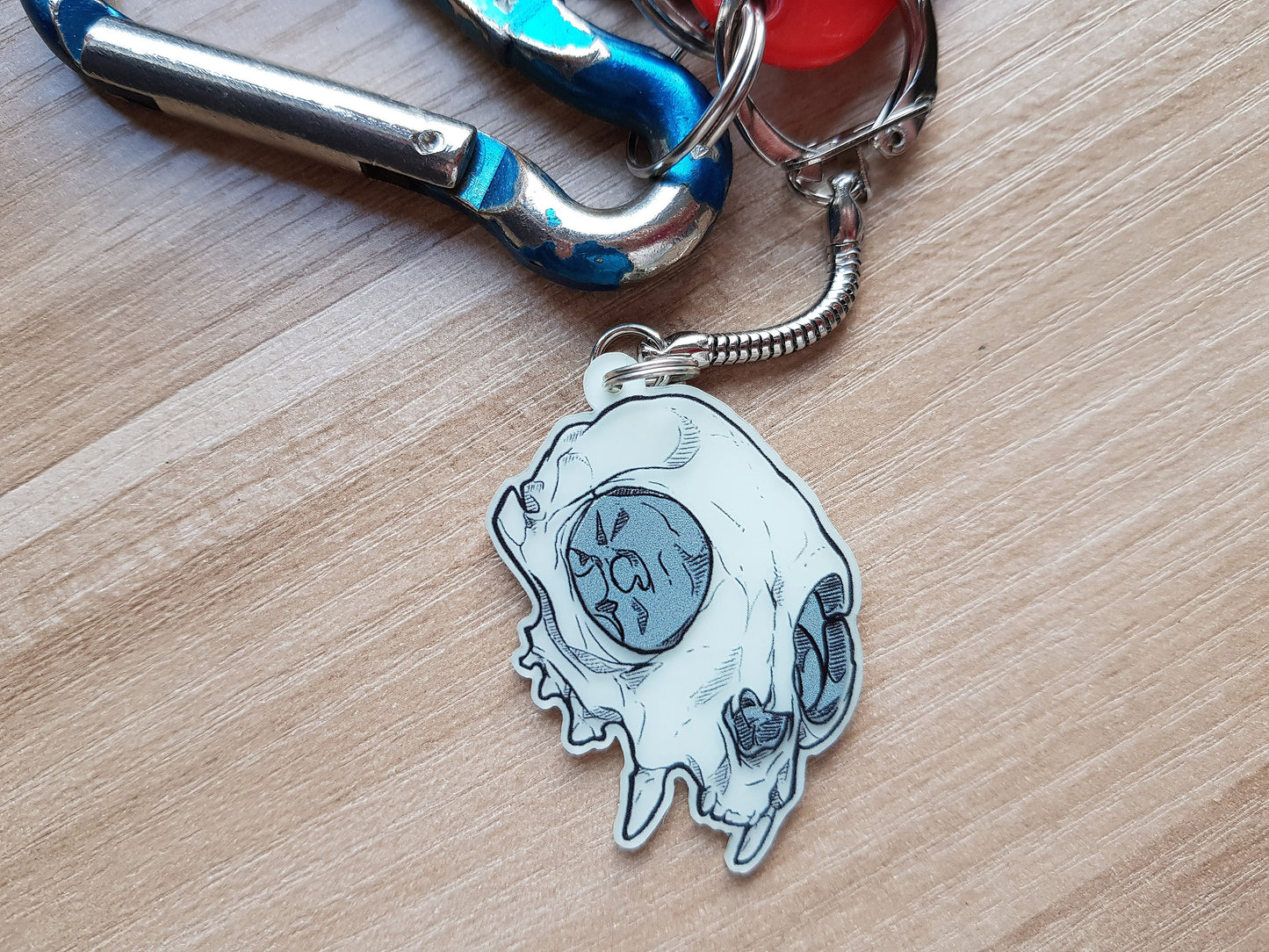 Kitty Skull Glow in the Dark Keyring