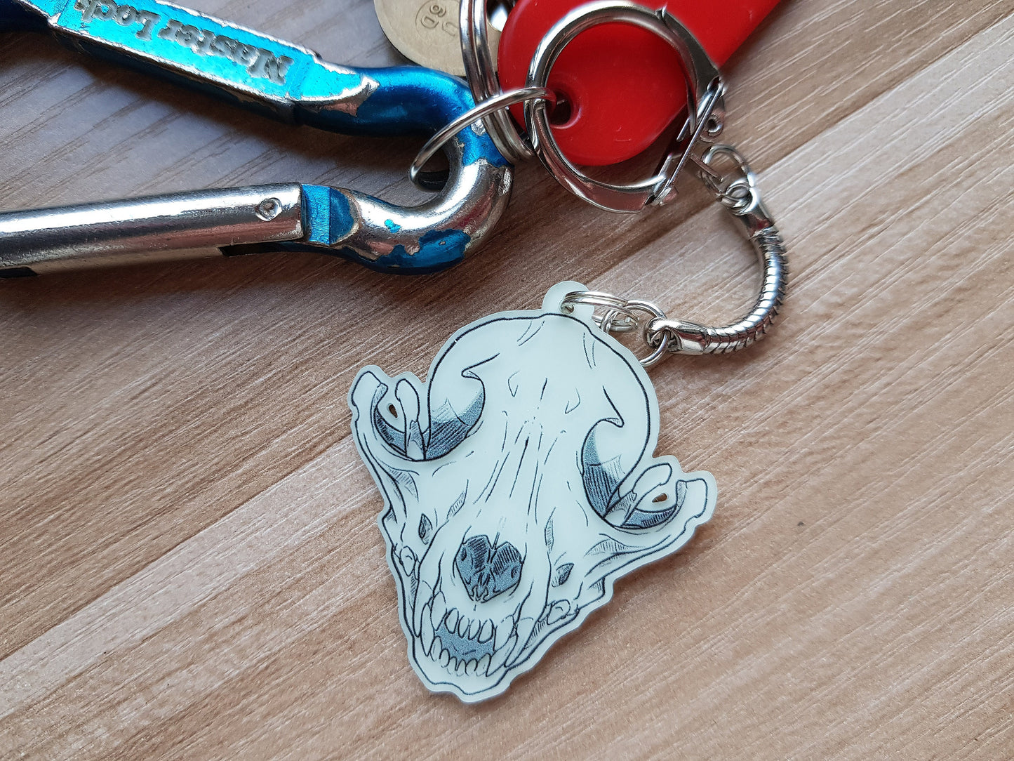 Fox Skull Glow in the Dark Keyring