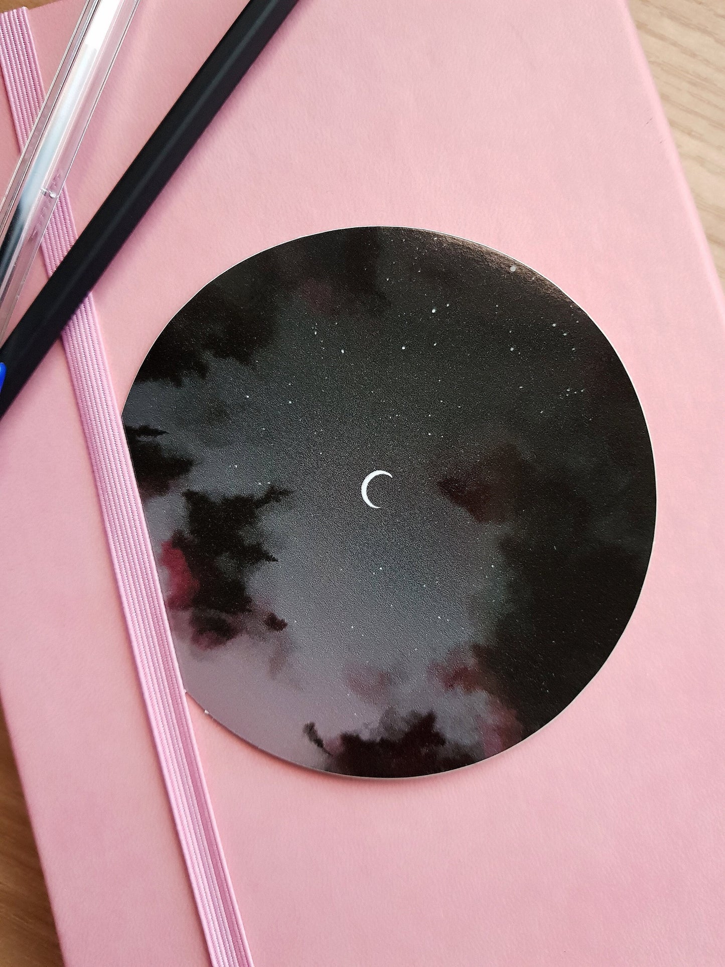 Dark Night Sky - White Vinyl Sticker