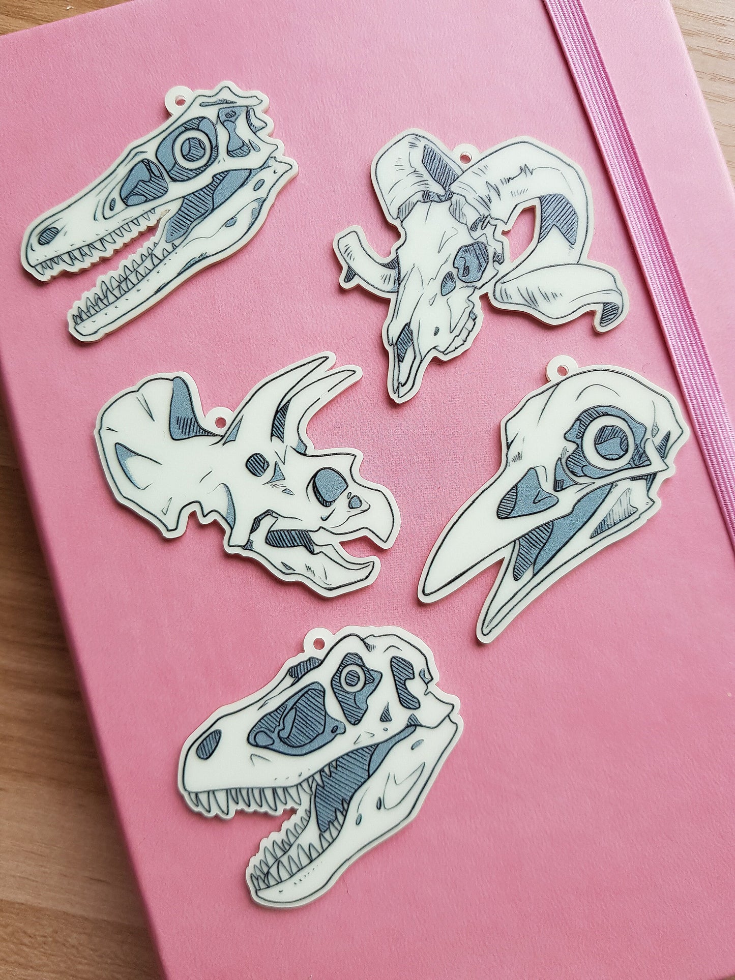 Raven Skull - Glow in the Dark Keyring