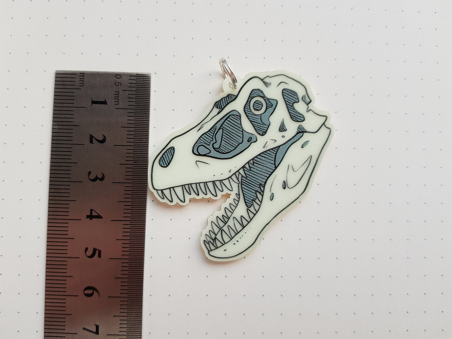 T-Rex Skull - Glow in the Dark Keyring