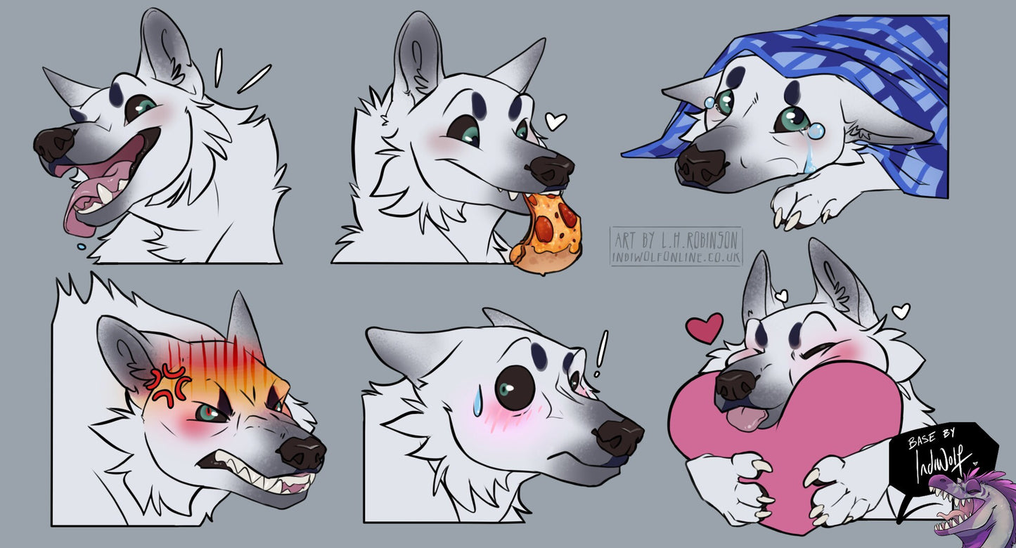 Wolf/Canine Pack - Customisable Telegram Sticker Base