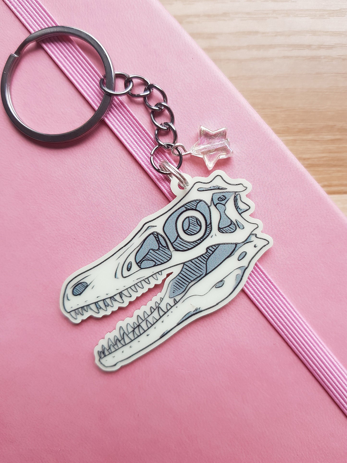 Raptor Skull - Glow in the Dark Keyring