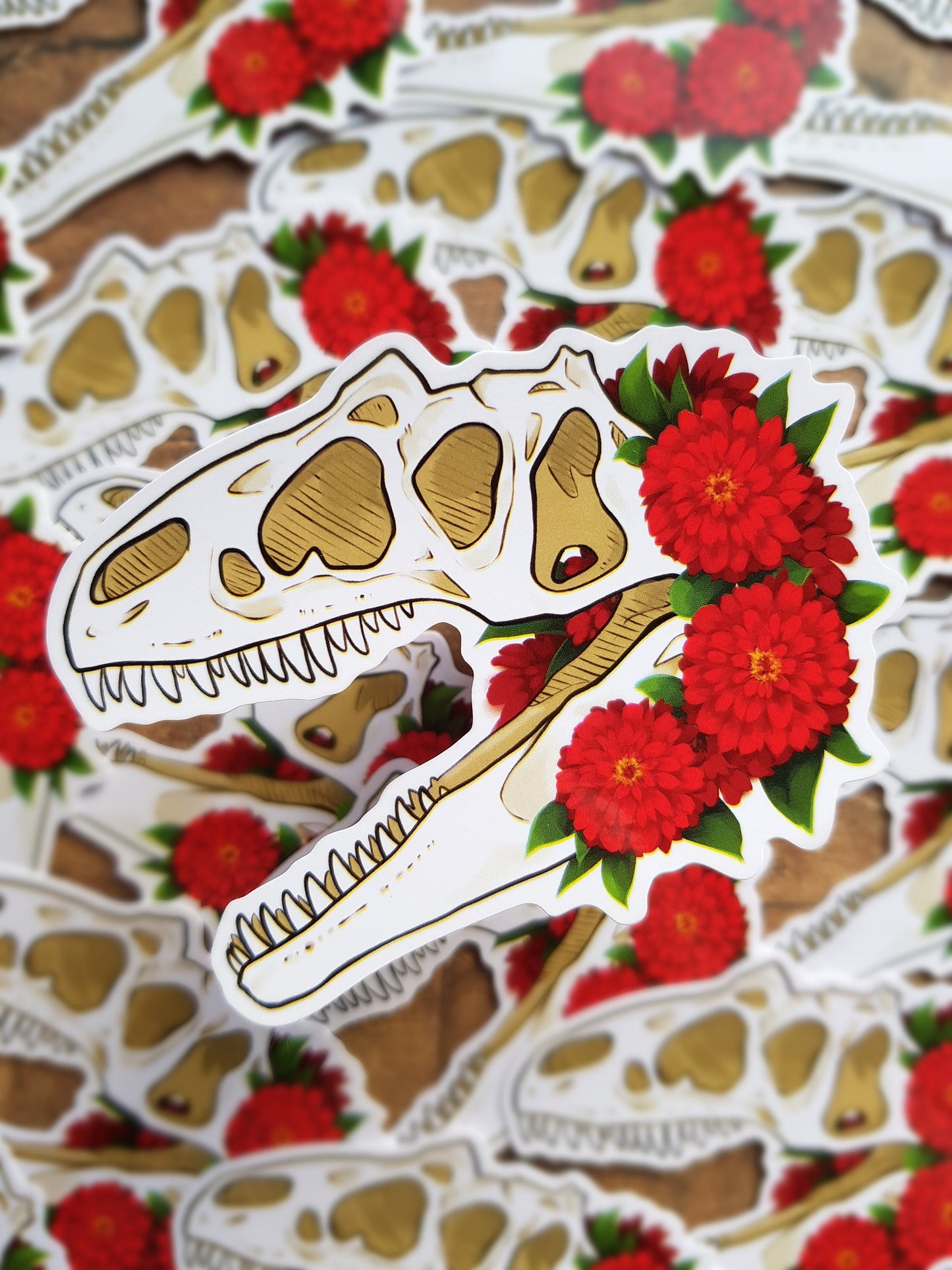 Zinnia - White Vinyl Sticker