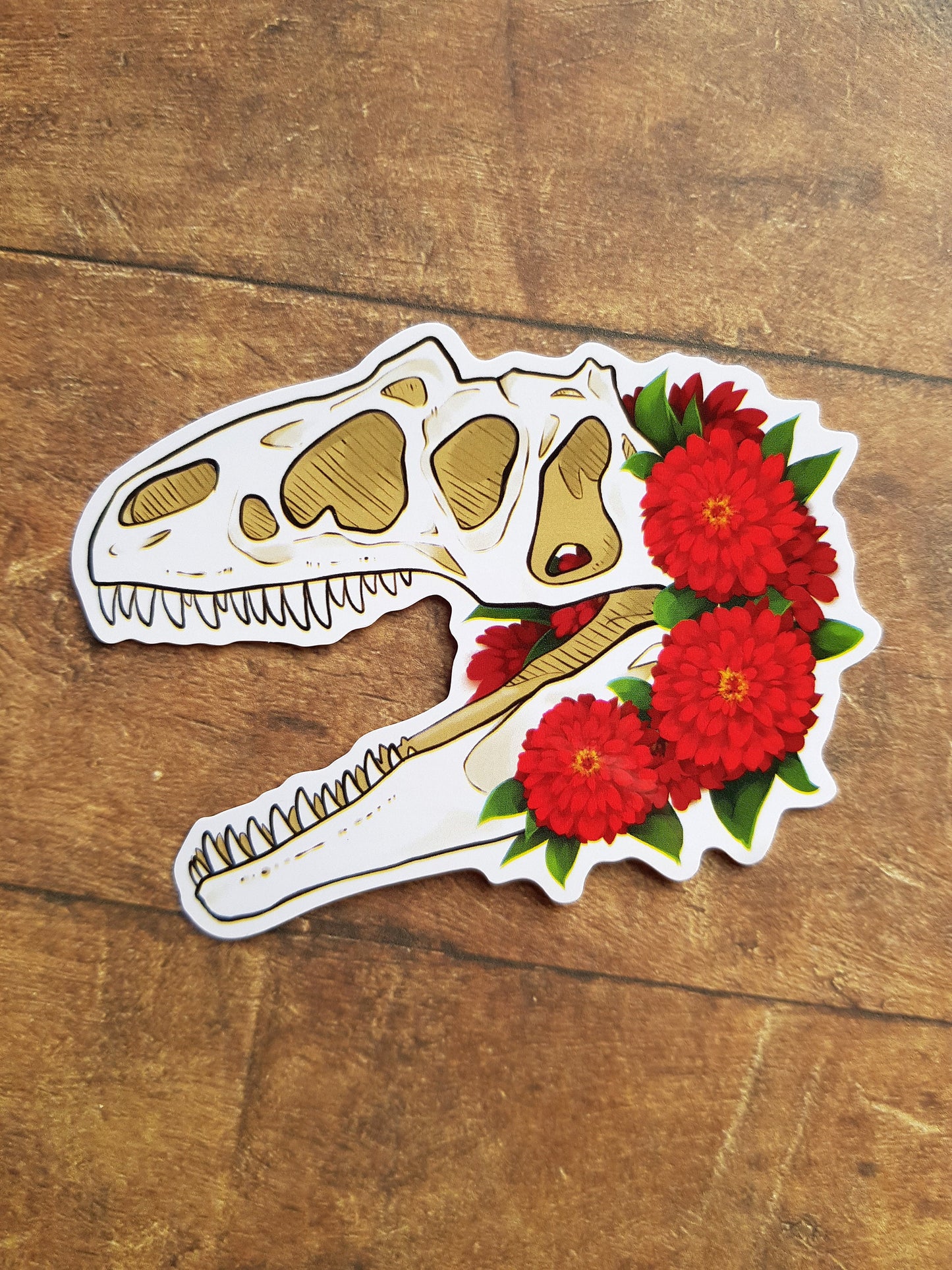 Zinnia - White Vinyl Sticker