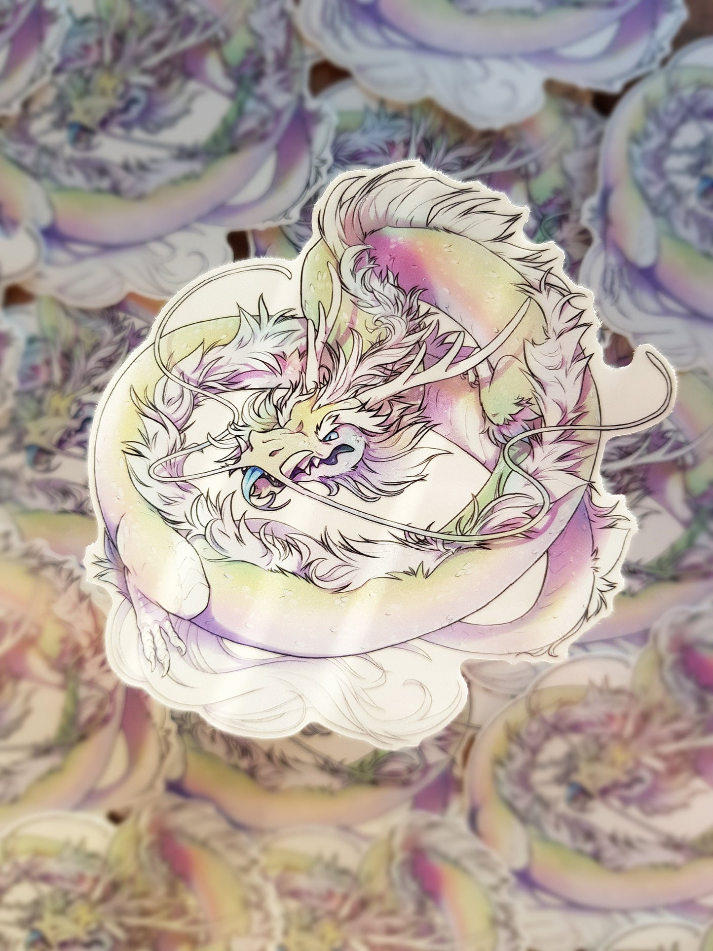 Pearl Dragon - Clear Vinyl Sticker