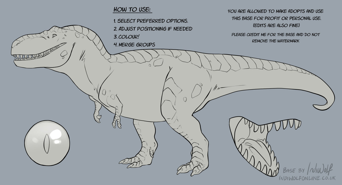 Large Theropod - Customisable P2U Base