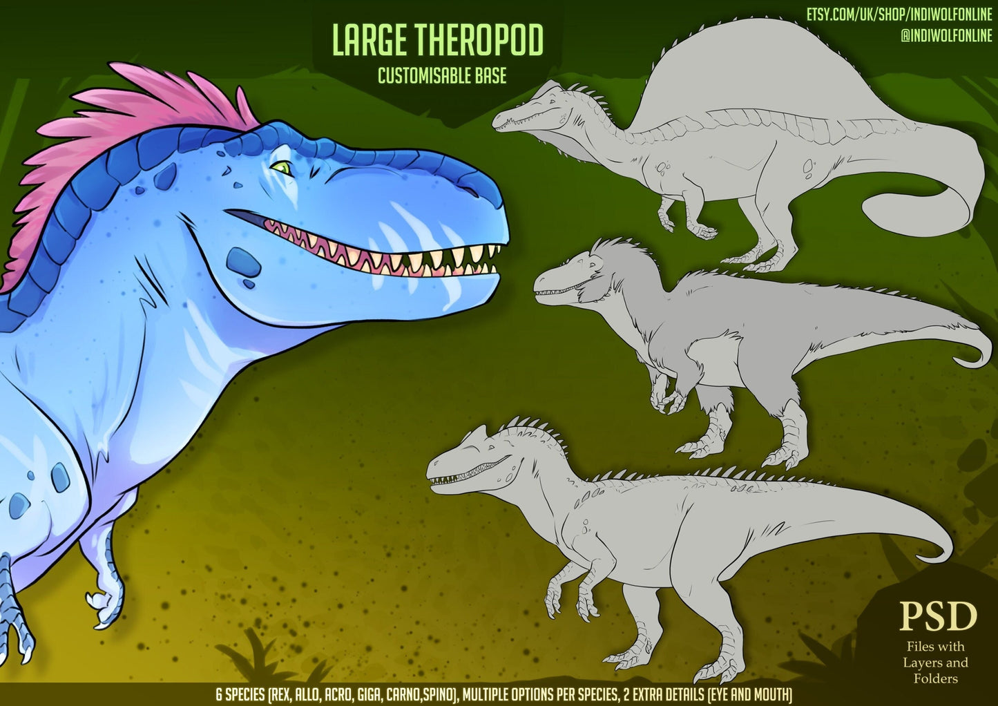 Large Theropod - Customisable P2U Base