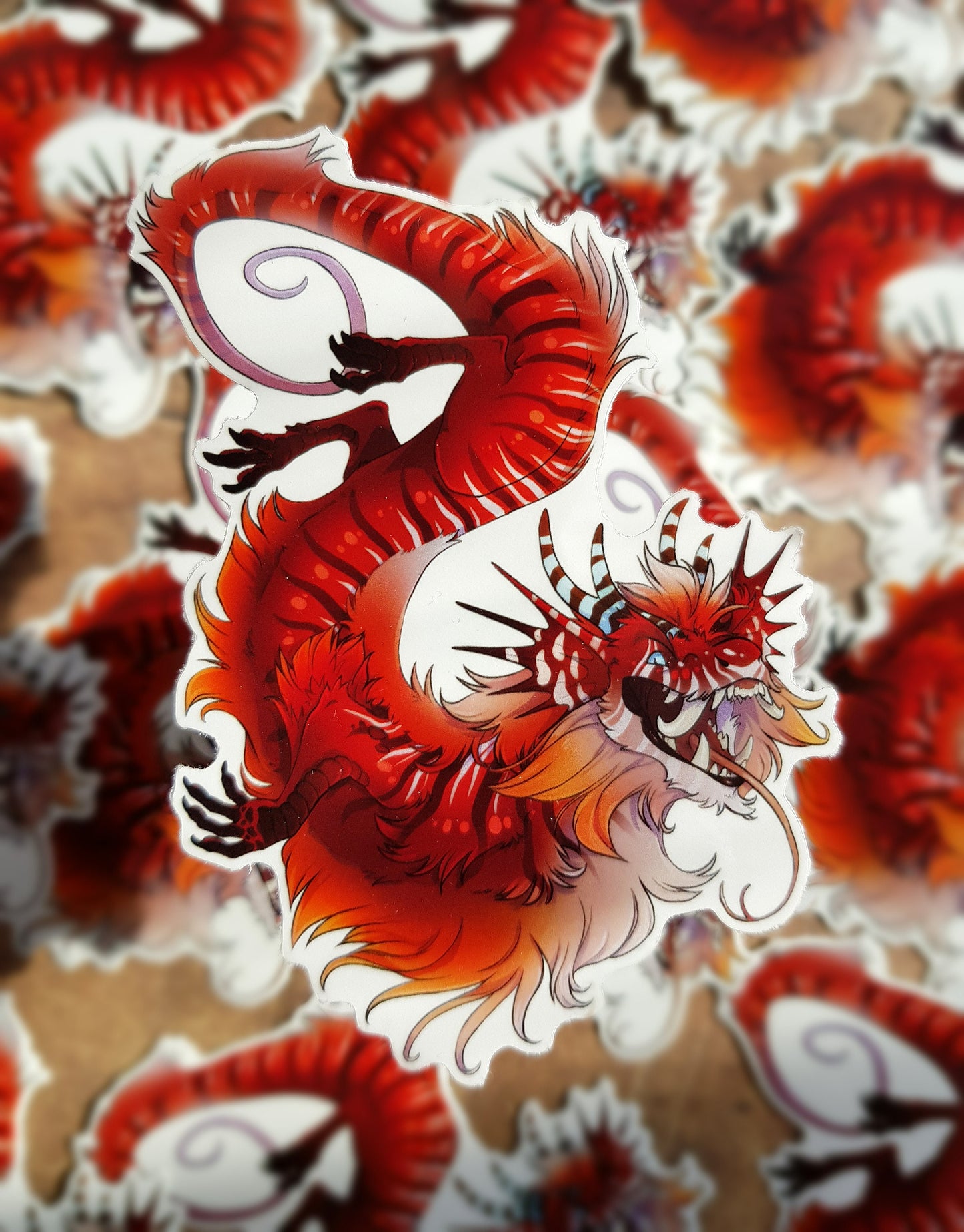 Lion Dragon - Clear Vinyl Sticker
