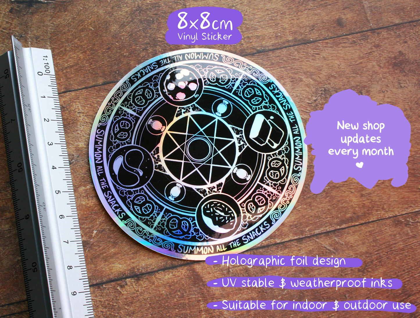 Summoning Snacks - Holographic Vinyl Sticker