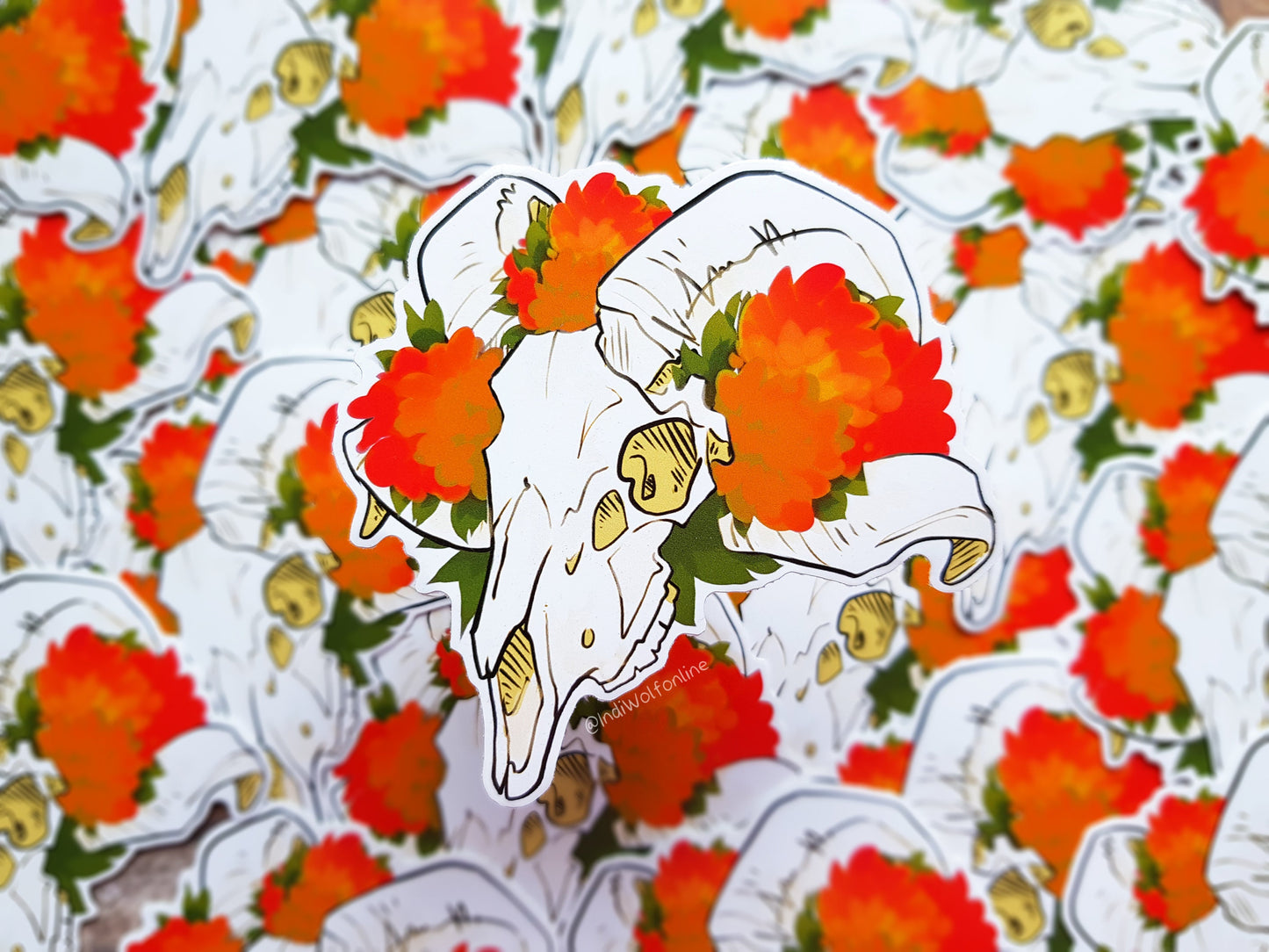 Chrysanthemum - White Vinyl Sticker