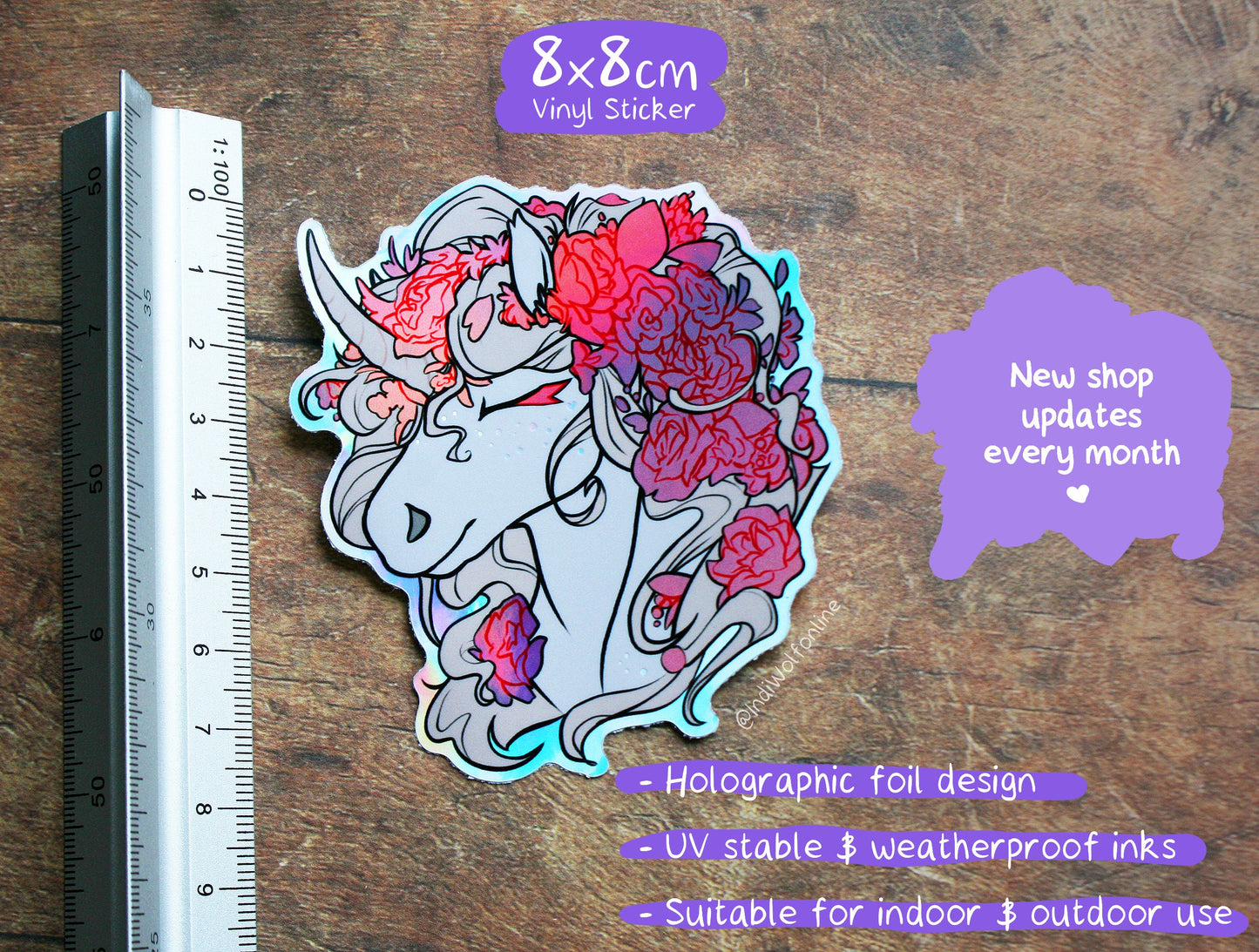 Solstice Unicorn - Holographic Vinyl Sticker