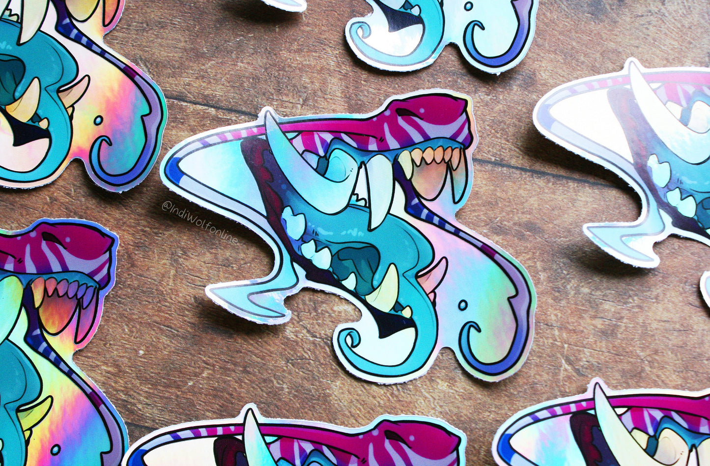 Dragon Maw - Holographic Vinyl Sticker