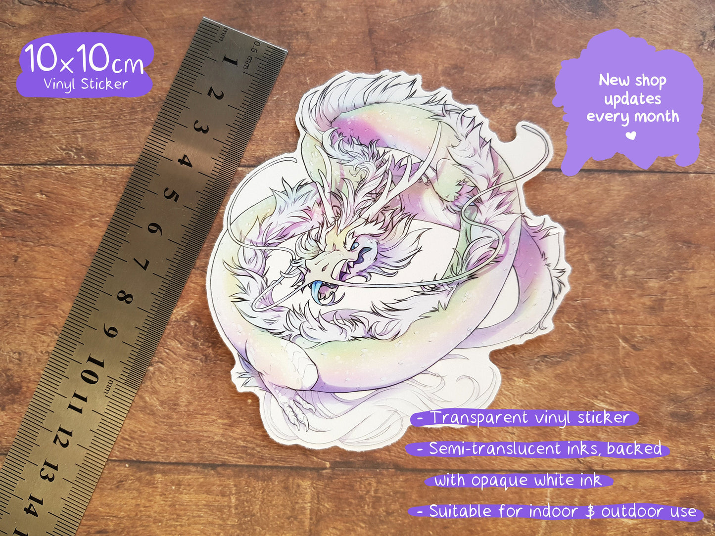 Pearl Dragon - Clear Vinyl Sticker