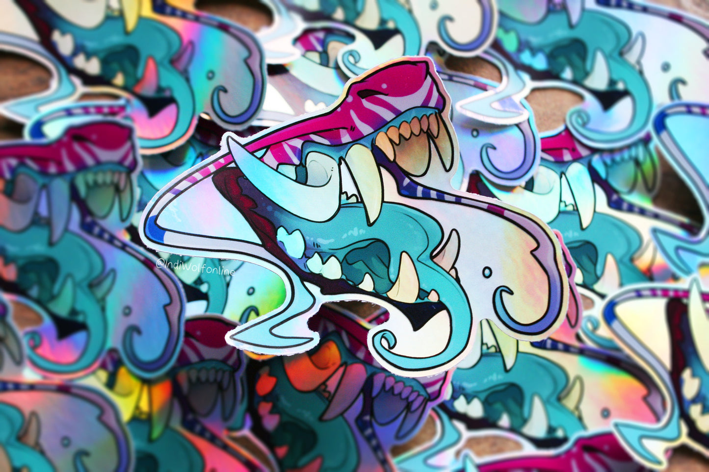 Dragon Maw - Holographic Vinyl Sticker