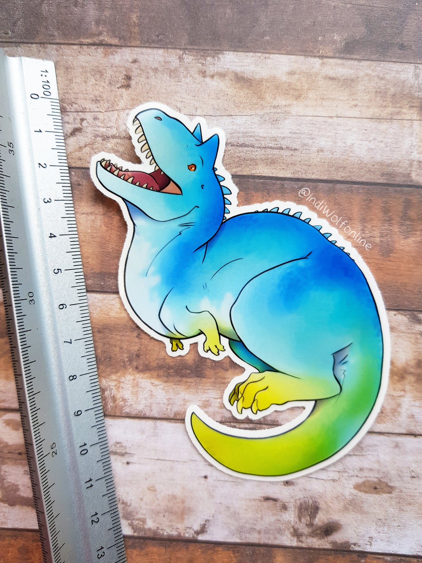Tropical Carnotaurus - Clear Vinyl Sticker