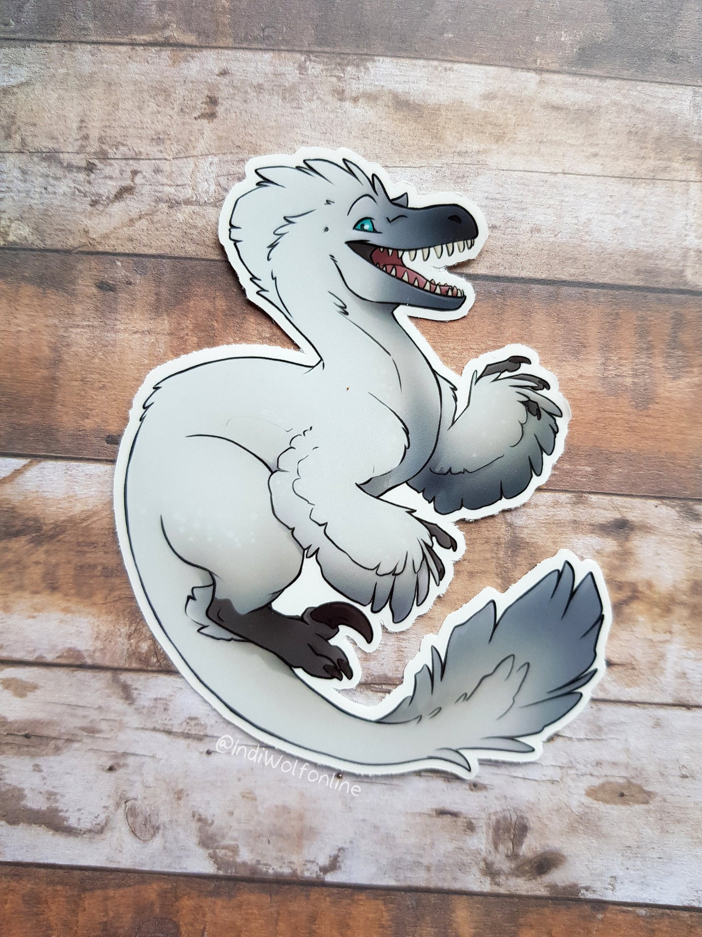 Fluffy Snow Raptor - Clear Vinyl Sticker