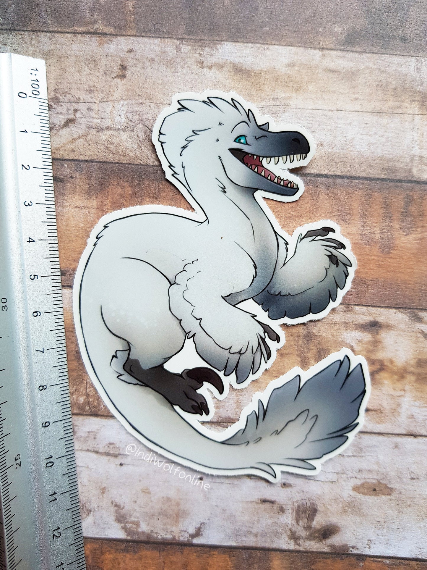 Fluffy Snow Raptor - Clear Vinyl Sticker