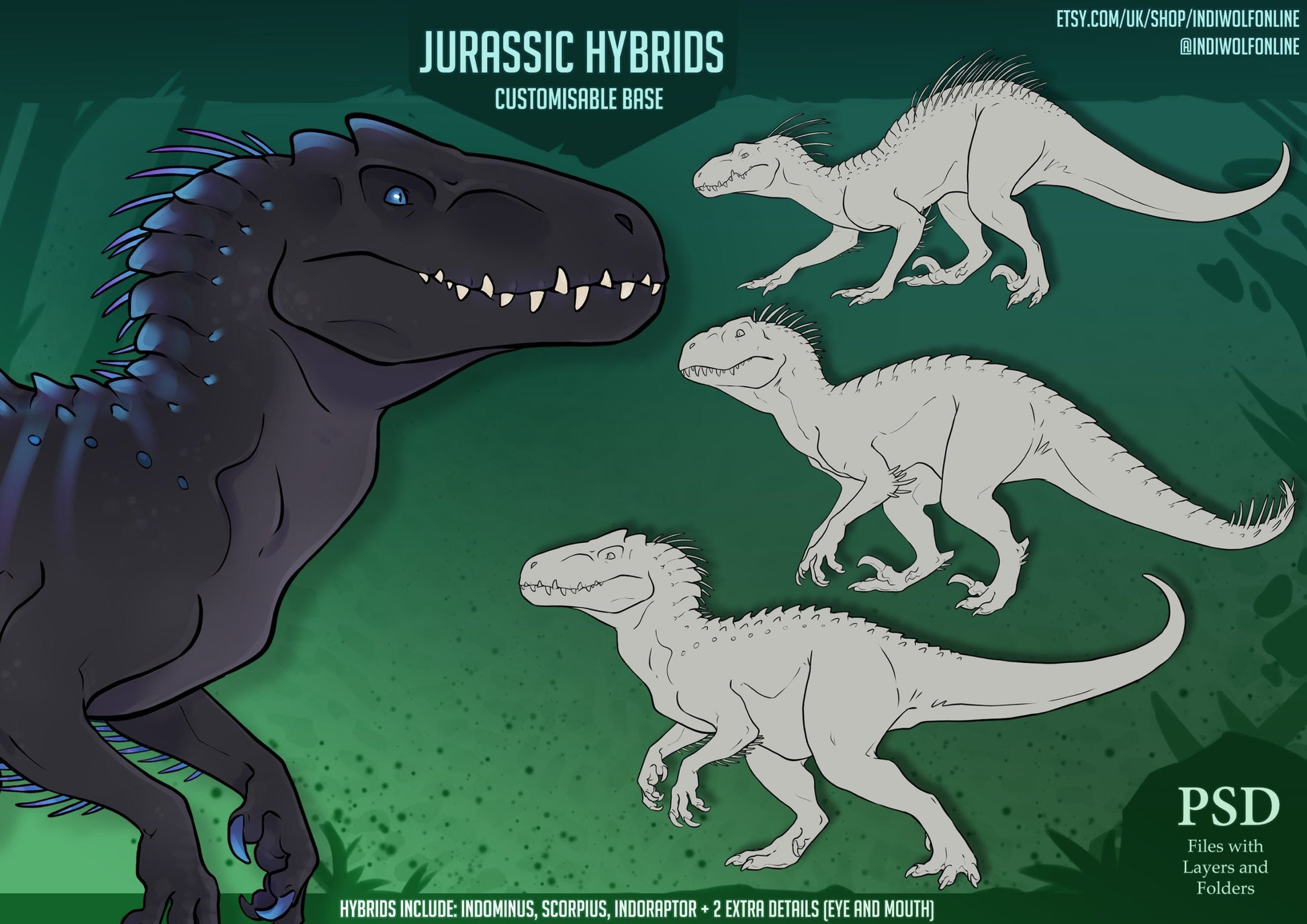 Customisable Jurassic Dinosaur base digital download