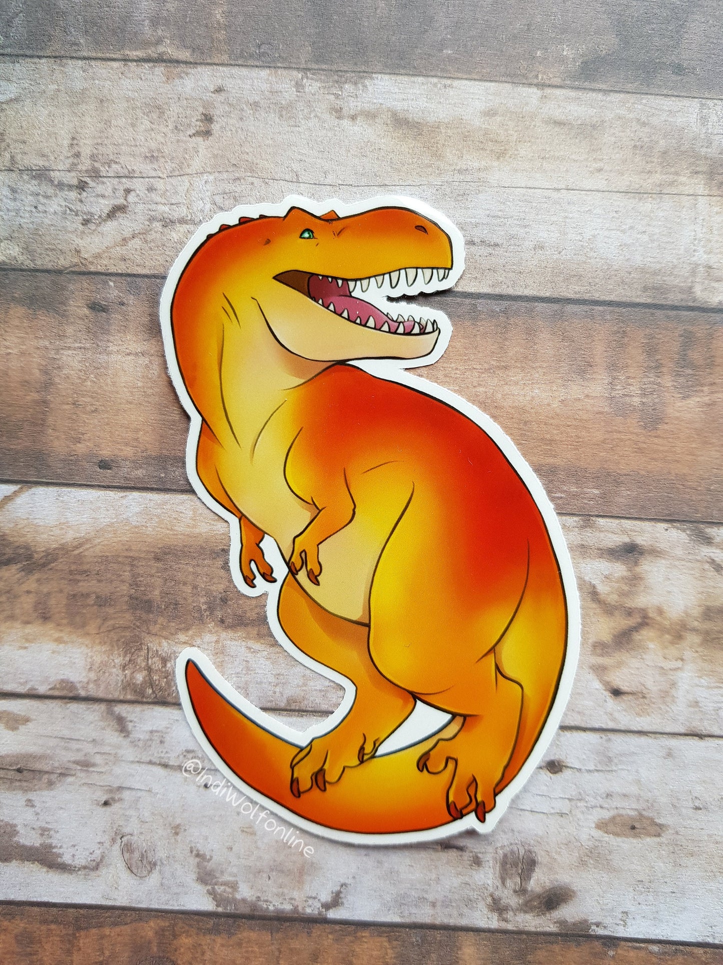 Sunburst Tyrannosaurus - Clear Vinyl Sticker