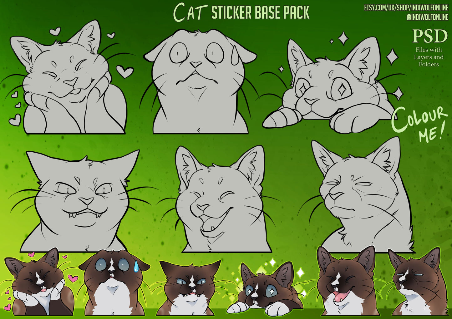 Customisable Cat Telegram Sticker digital download