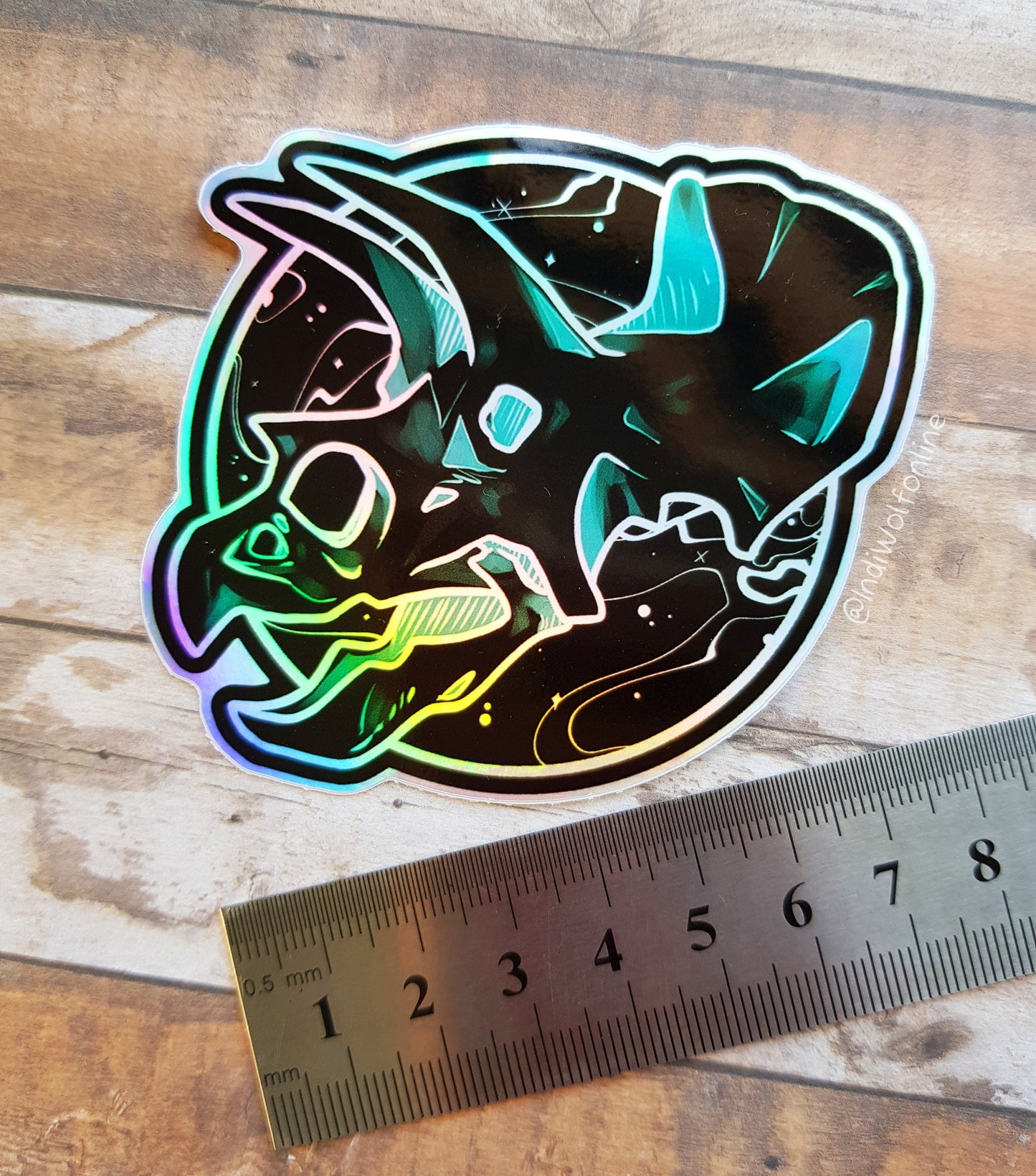 Triceratops Constellation - Holographic Vinyl Sticker