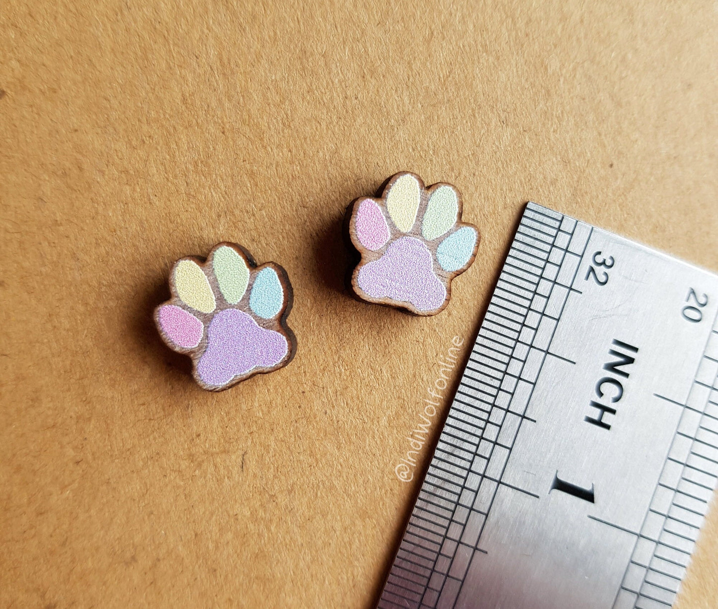 Rainbow Paws - Eco-Friendly Wooden Earrings